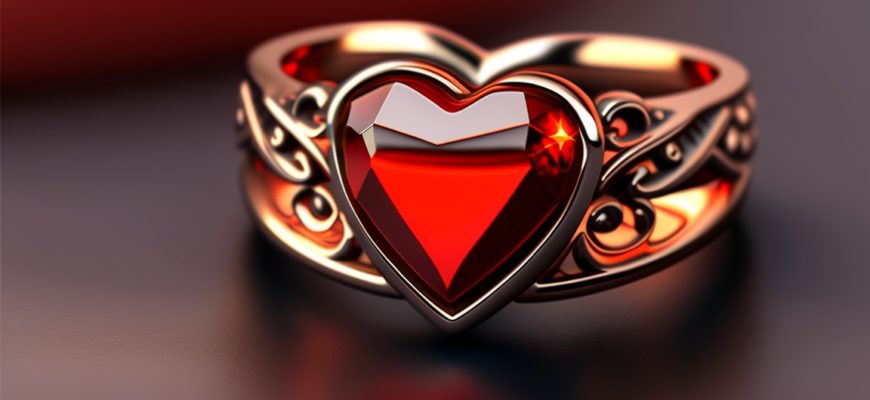 Кольцо с сердцем